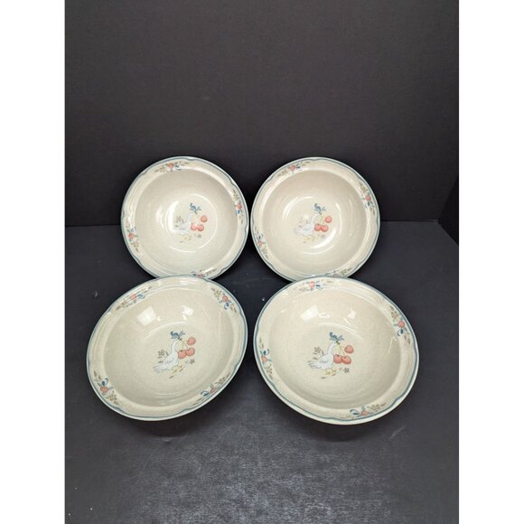 Vintage 1986 International Stoneware Japan Marmalade 6 1/2" Cereal Bowl Lot of 4 - Picture 2 of 8